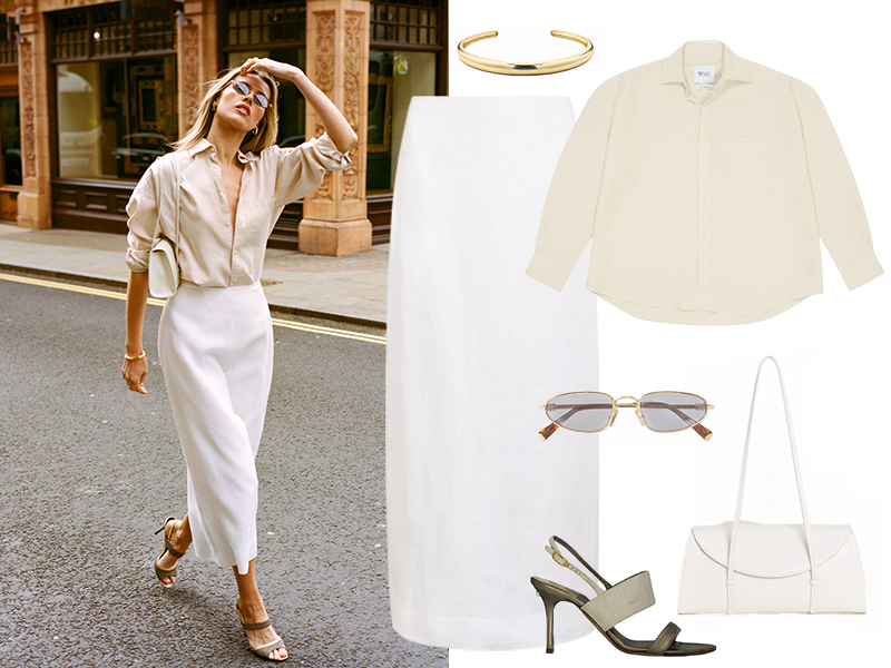 Clara Skirt: Linen, White