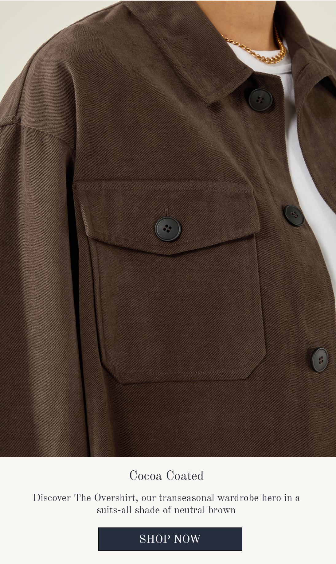 Overshirt Brushed Twill Mocha 
