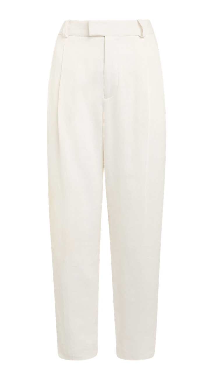 Christy Tapered Trouser: Linen, Ivory