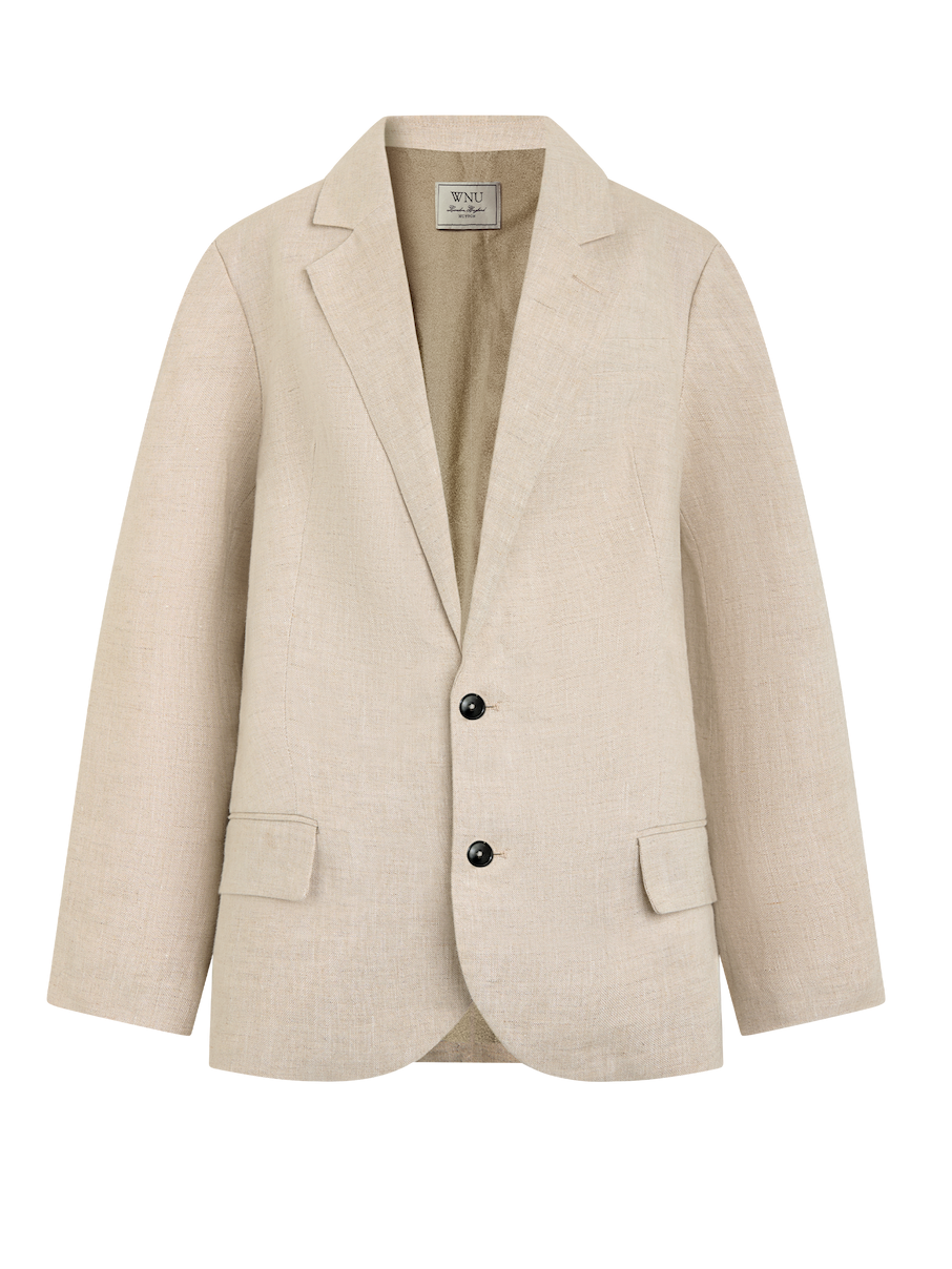 Hutton Blazer: Linen, Oatmeal