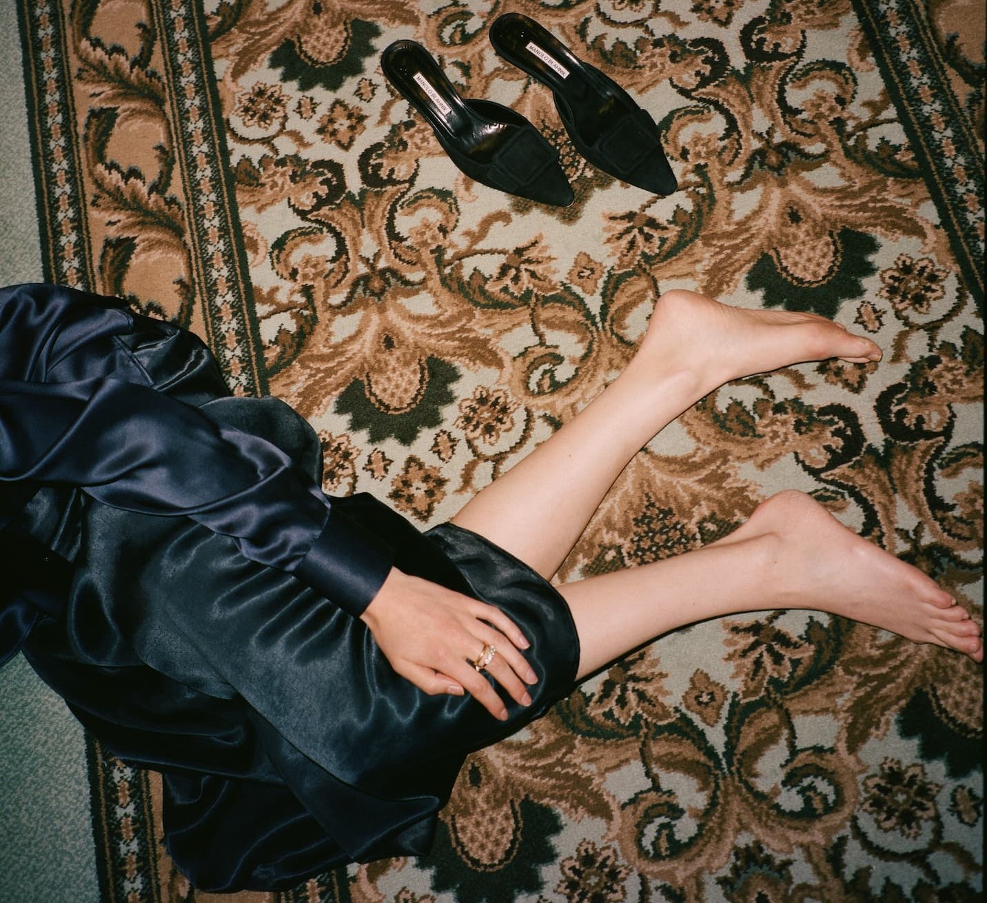 Vita Skirt: Cupro, Navy