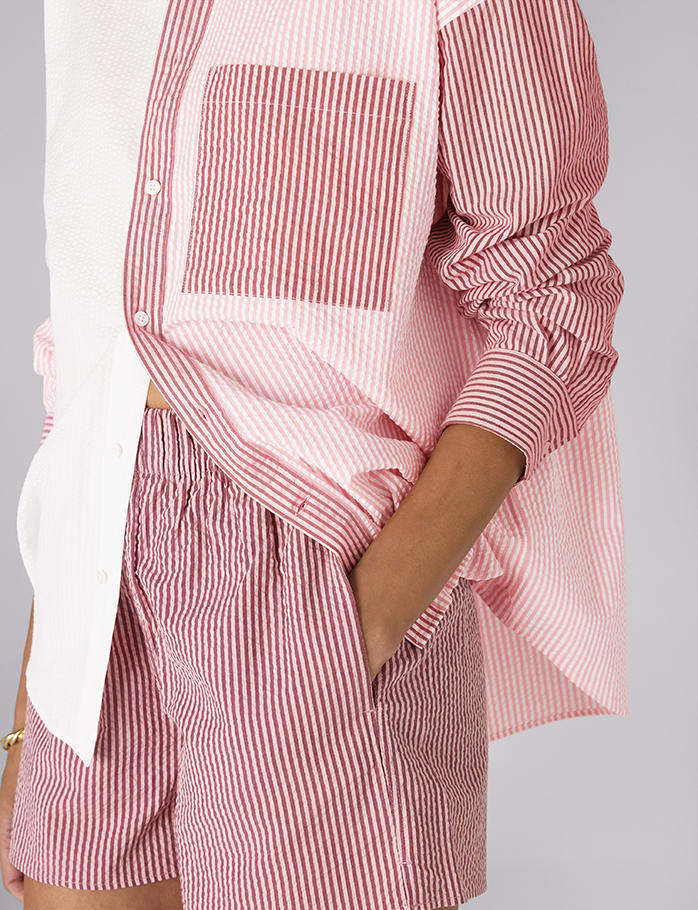 The Weekend: Seersucker, Pink Patchwork in 100% Organic Cotton