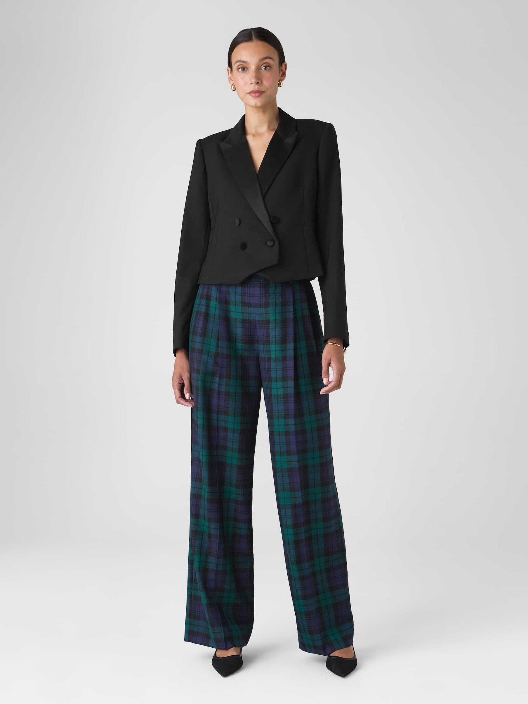Rampling Trouser: Wool, Heritage Green Check