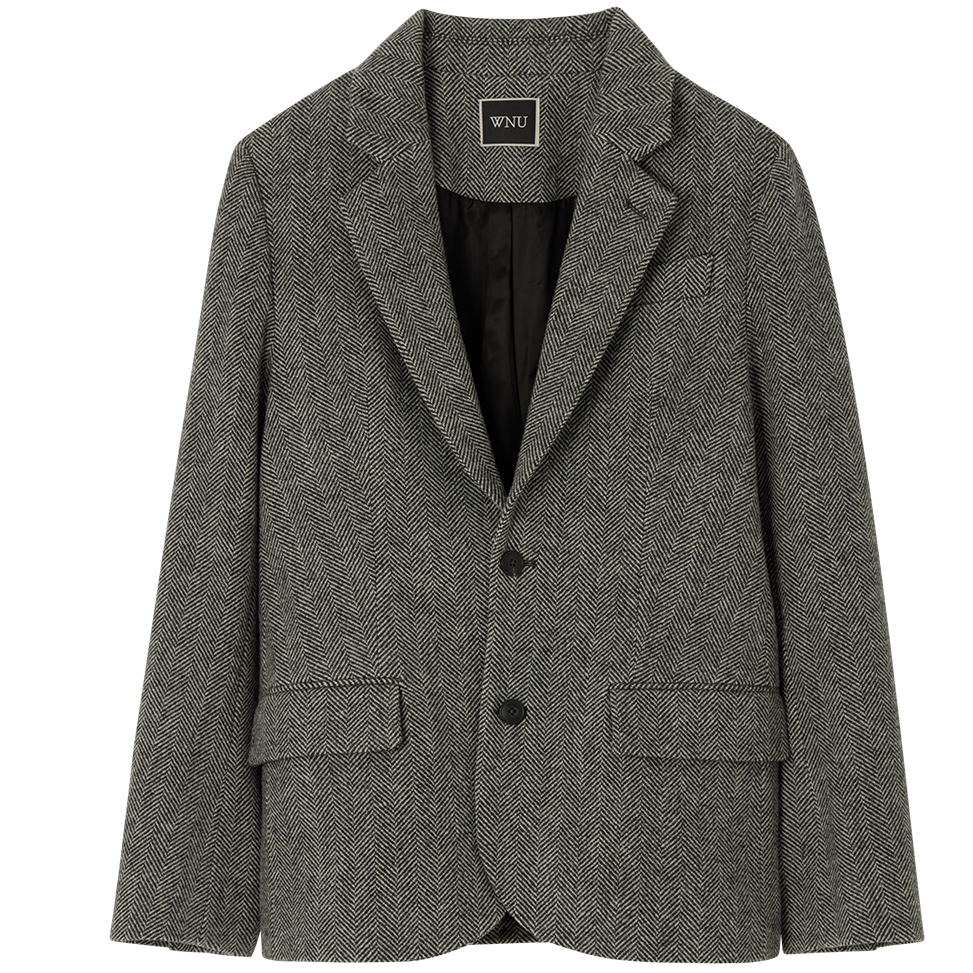 The Hutton Blazer: Grey Herringbone