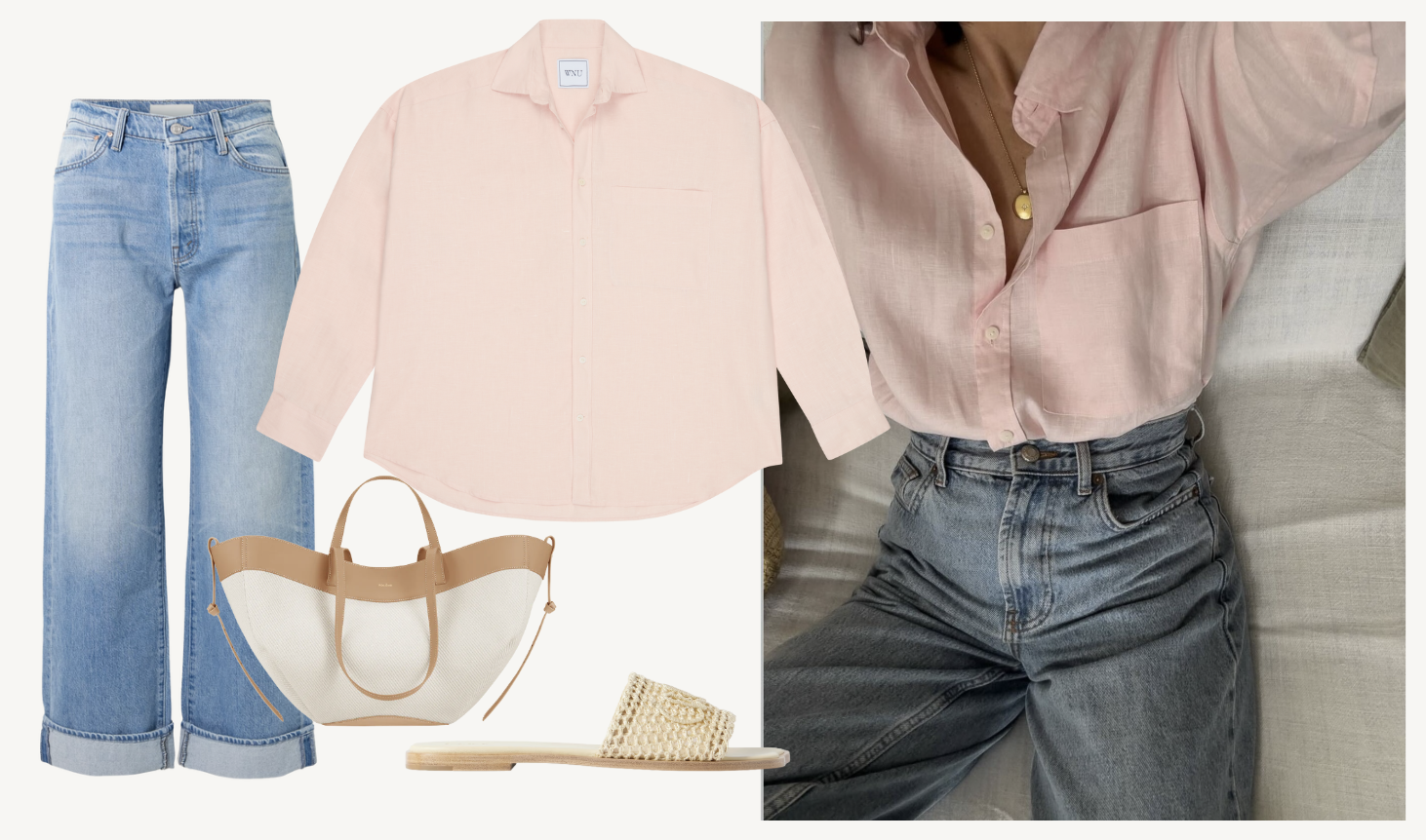 The Boyfriend Linen Grapefruit Pink 