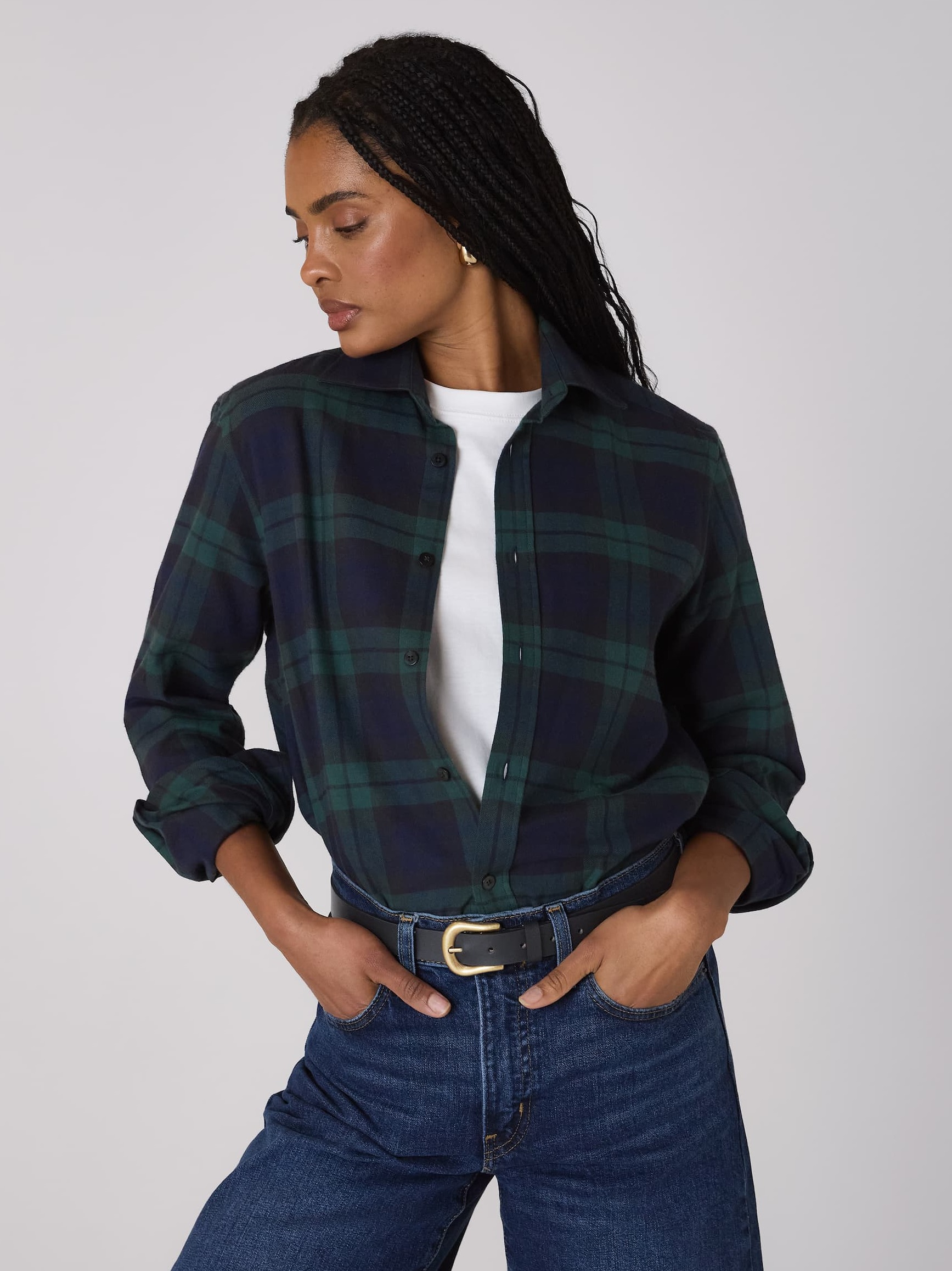 The Classic: Fine Brushed, Heritage Green Plaid