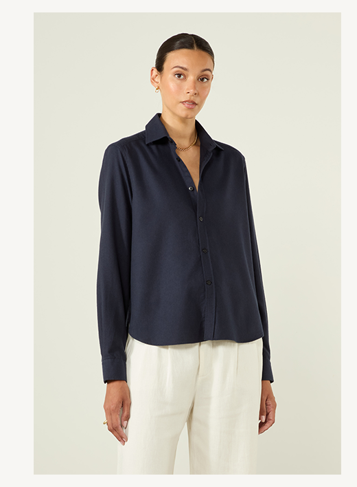 Classic Fine Brushed Navy Blue  