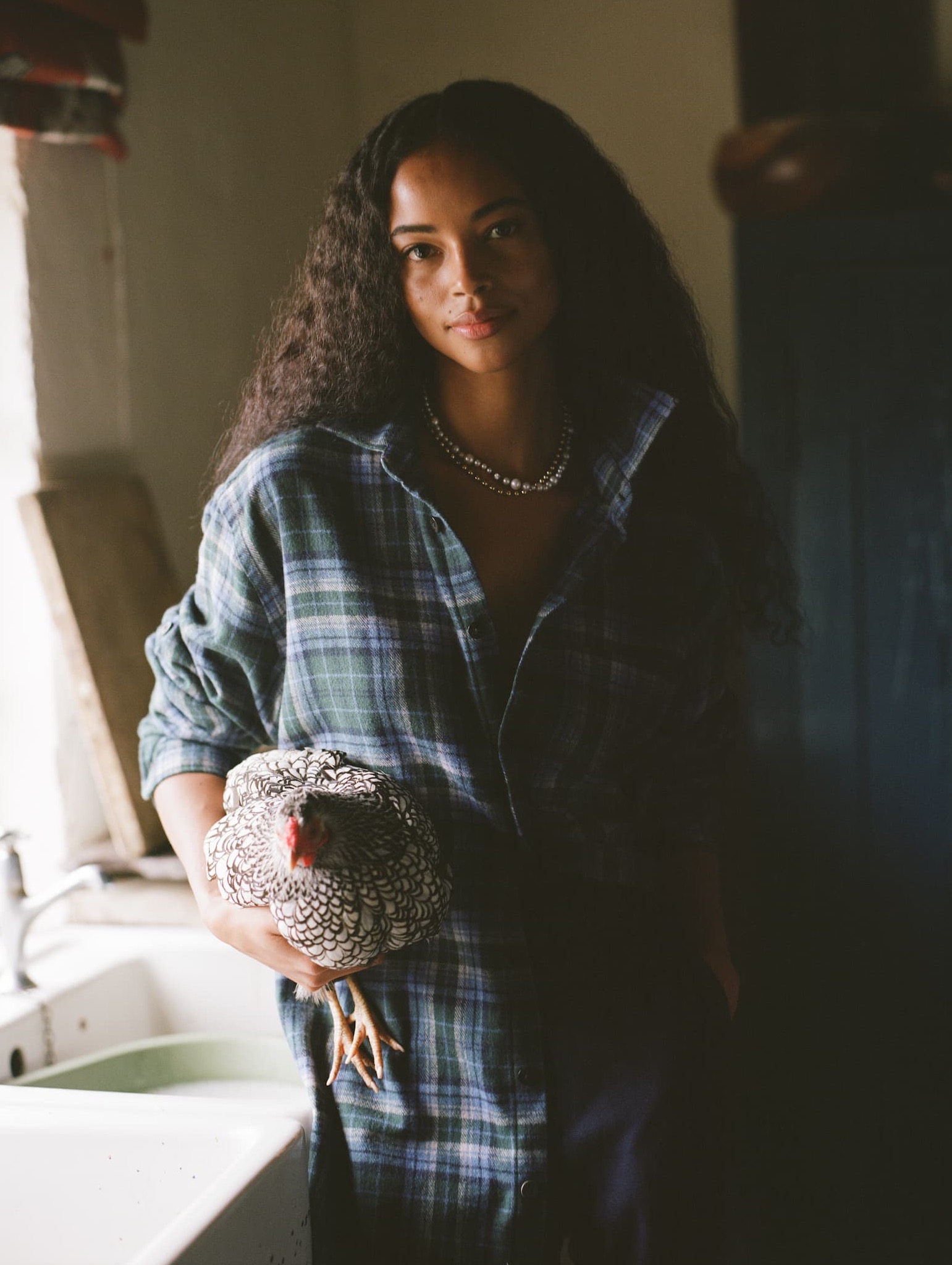 The Oversized: Thick Brushed, Blue and Green Check