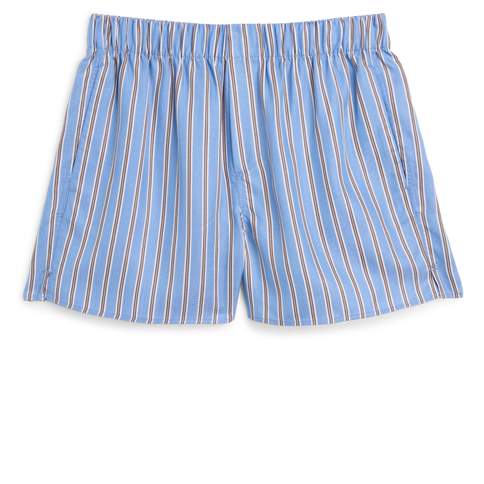 The Boxer: TENCEL™ Lyocell, Cornflower and Mocha Stripe