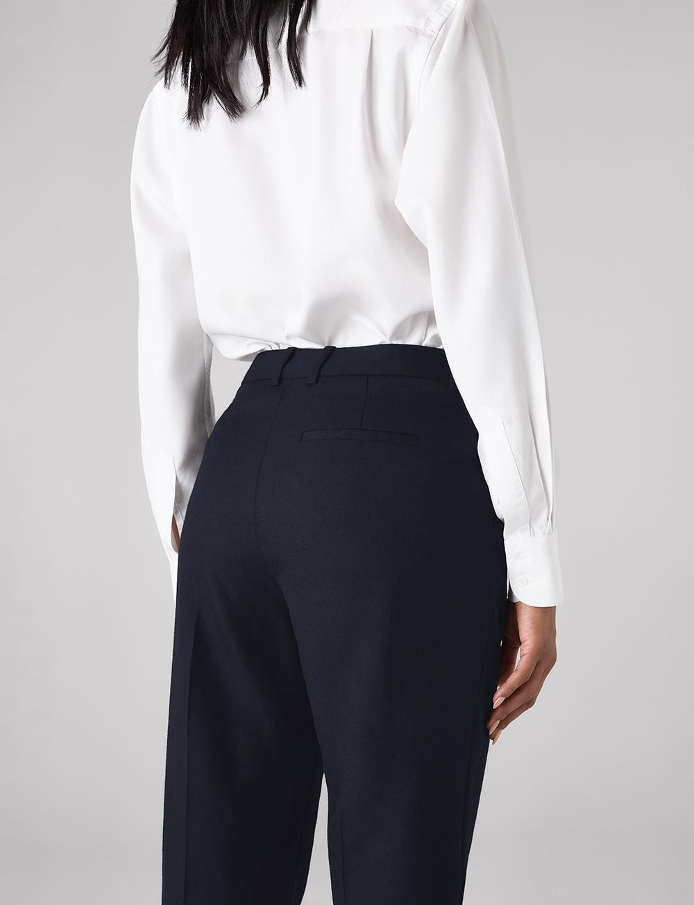 Regent Cigarette Trouser: Wool, Navy