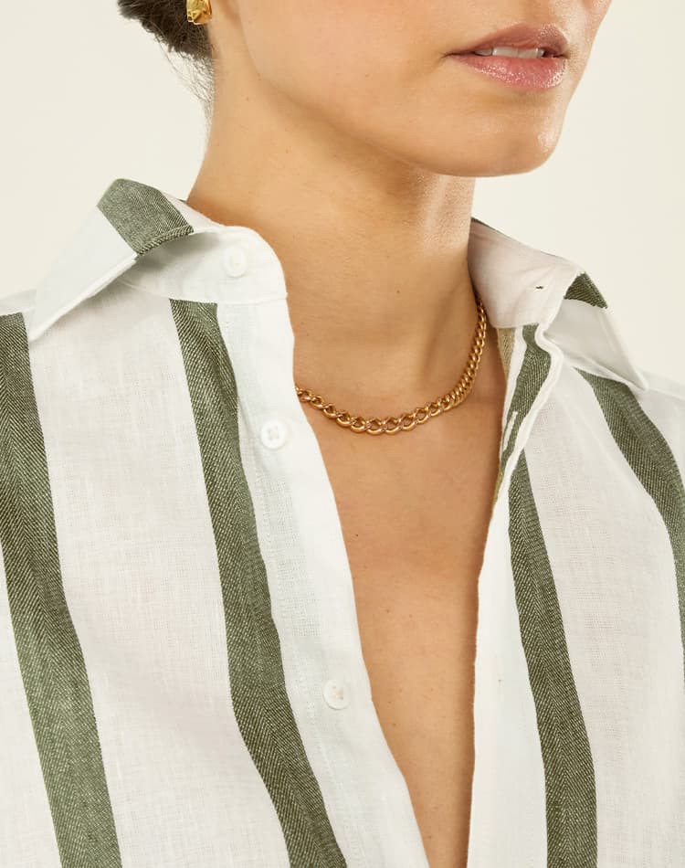 The Boyfriend Weave Khaki Stripe 