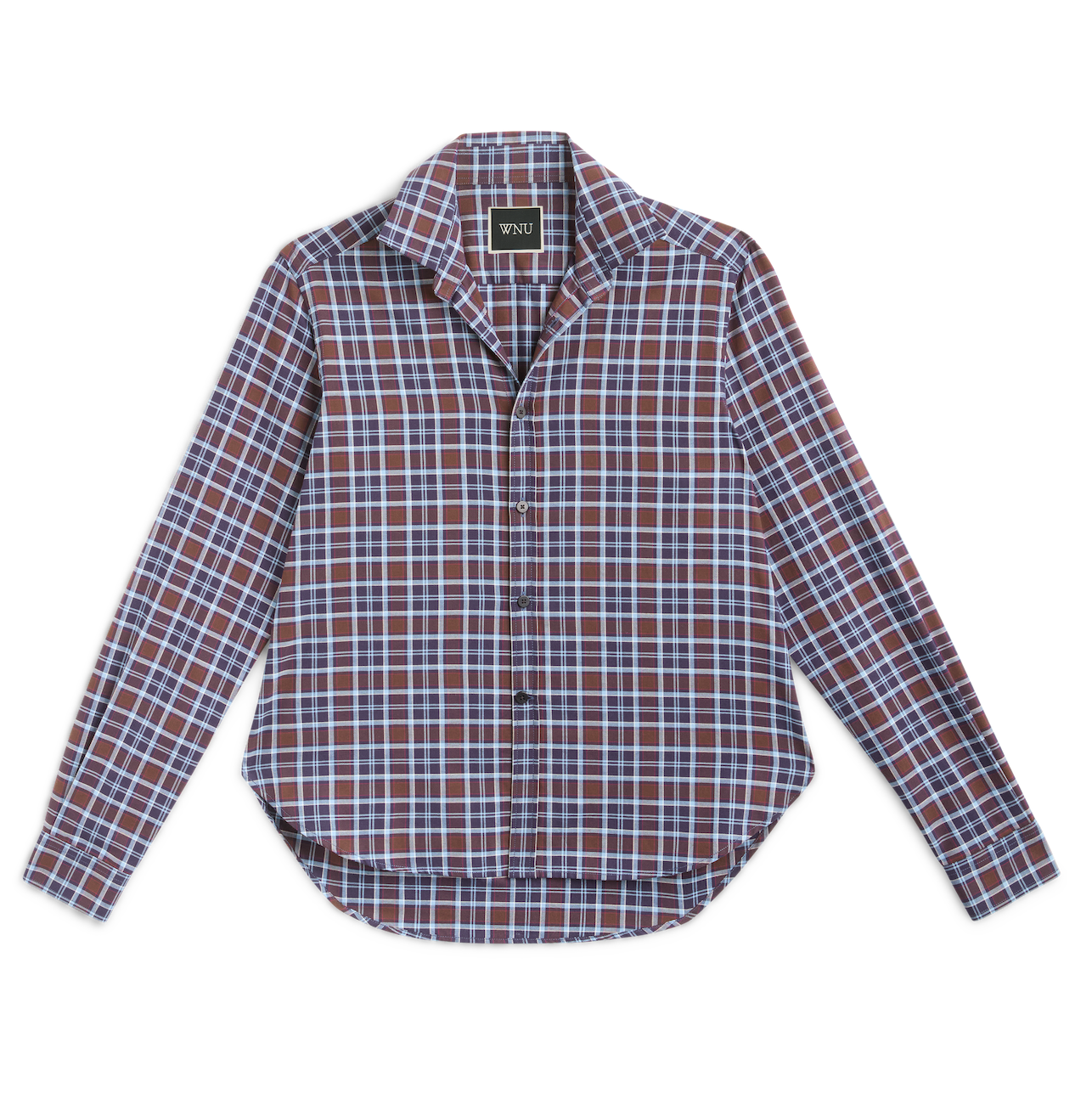 The Classic Shirt: Fine Brushed, Chocolate and Cornflower Blue Check