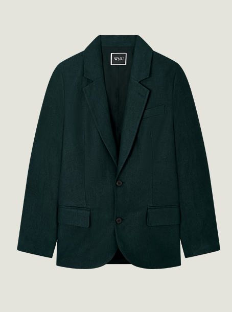 Hutton Blazer Linen Navy Blue