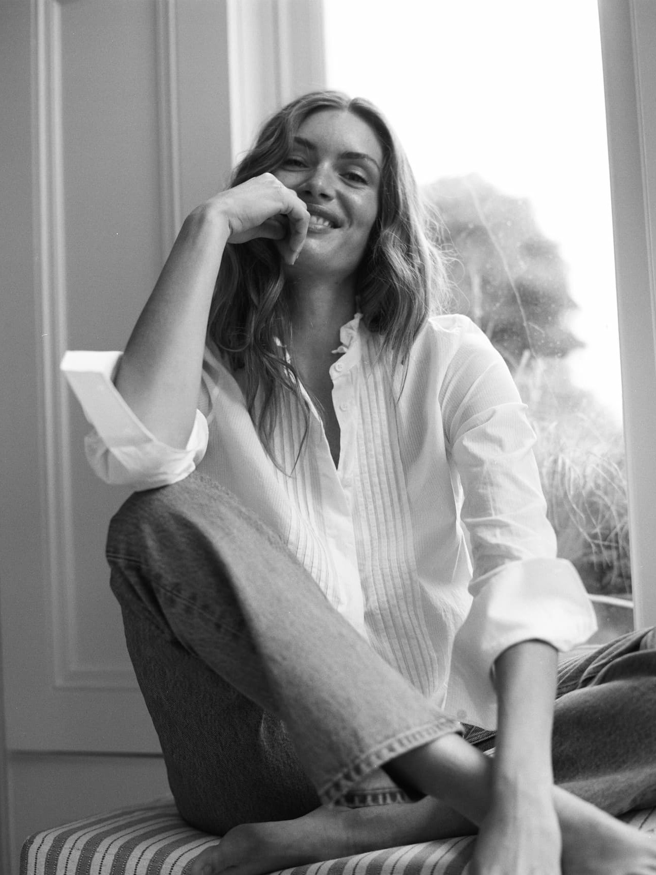 Pintuck Kew Blouse: Cotton Voile, White