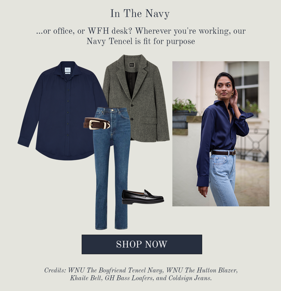 The Boyfriend Tencel Navy