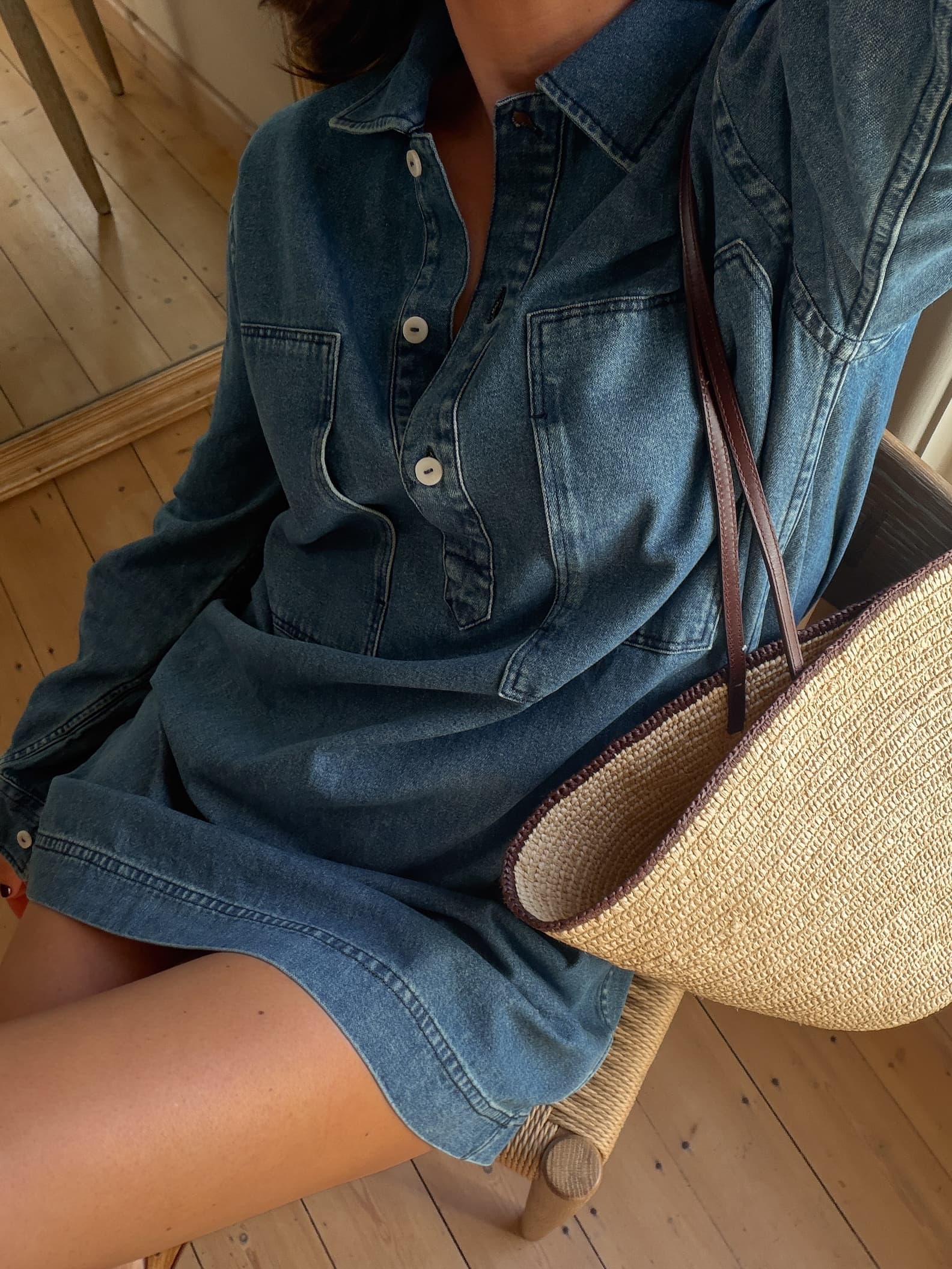 Serge Dress: Denim, Mid Blue