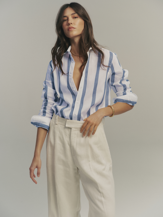 The Boyfriend: Weave, Ocean Blue Stripe