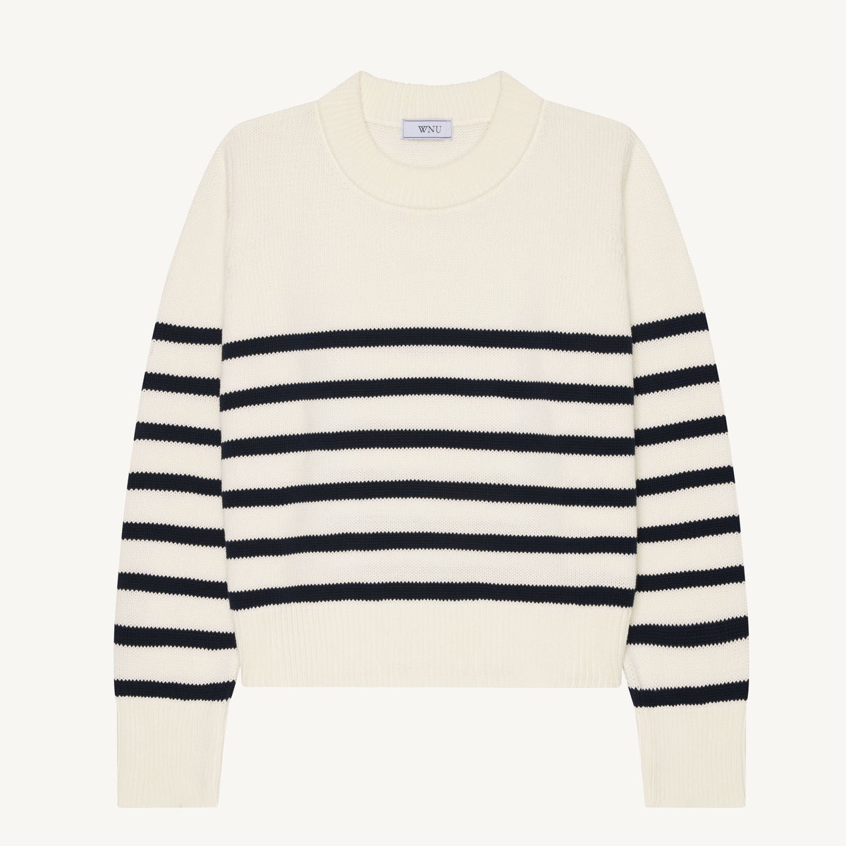 Devon Jumper White and Navy Stripe