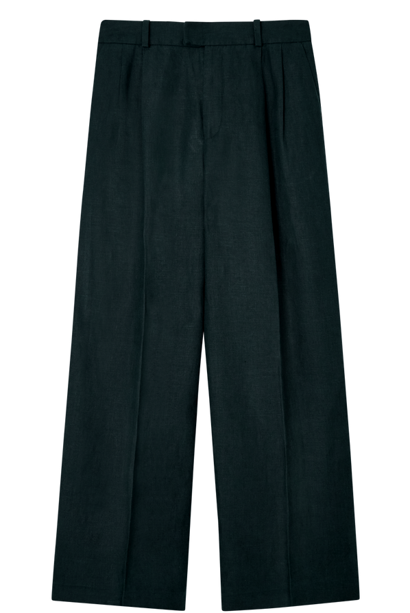 The Rampling Trouser: Linen, Navy Blue