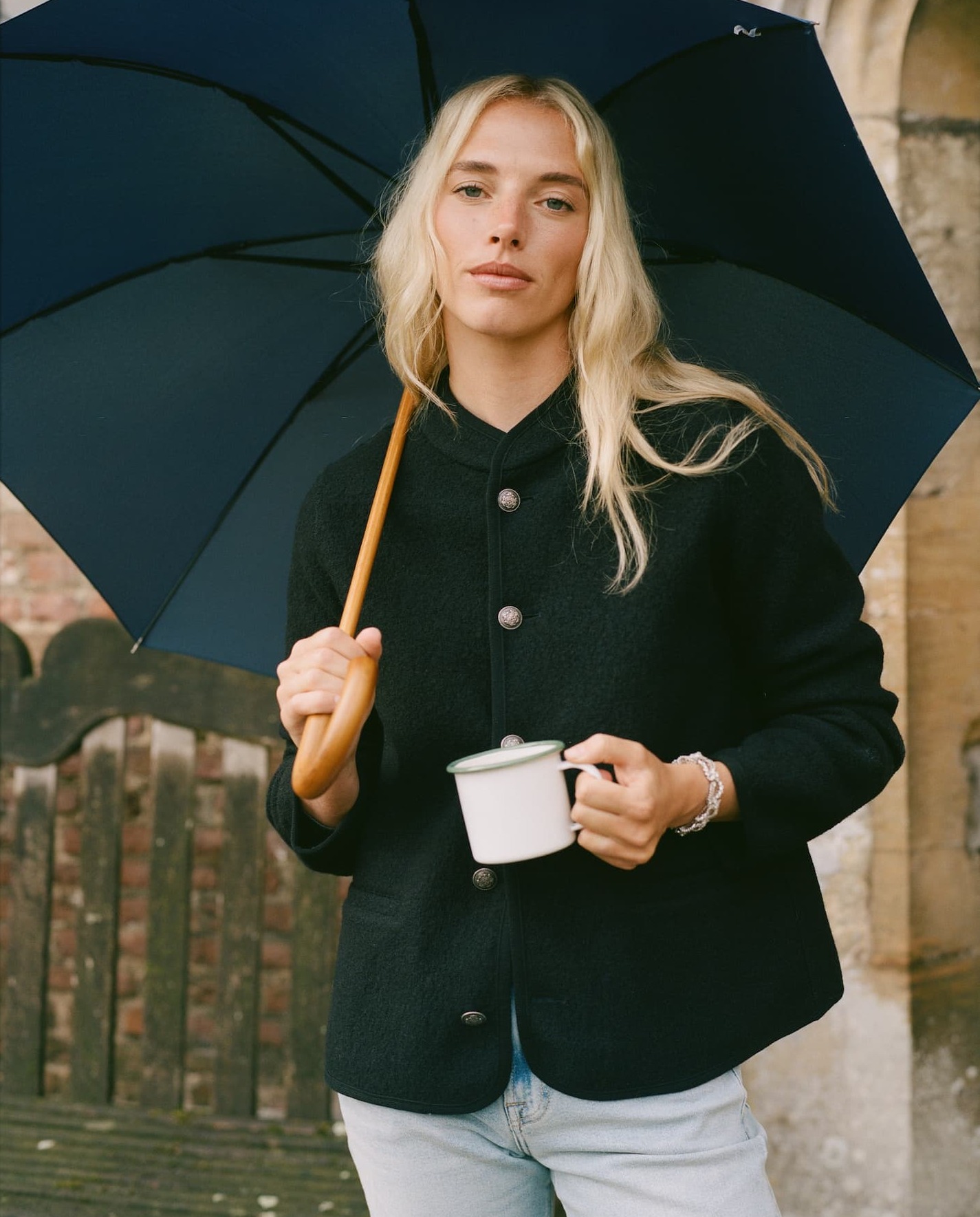 St James Jacket: Boiled Wool, Black