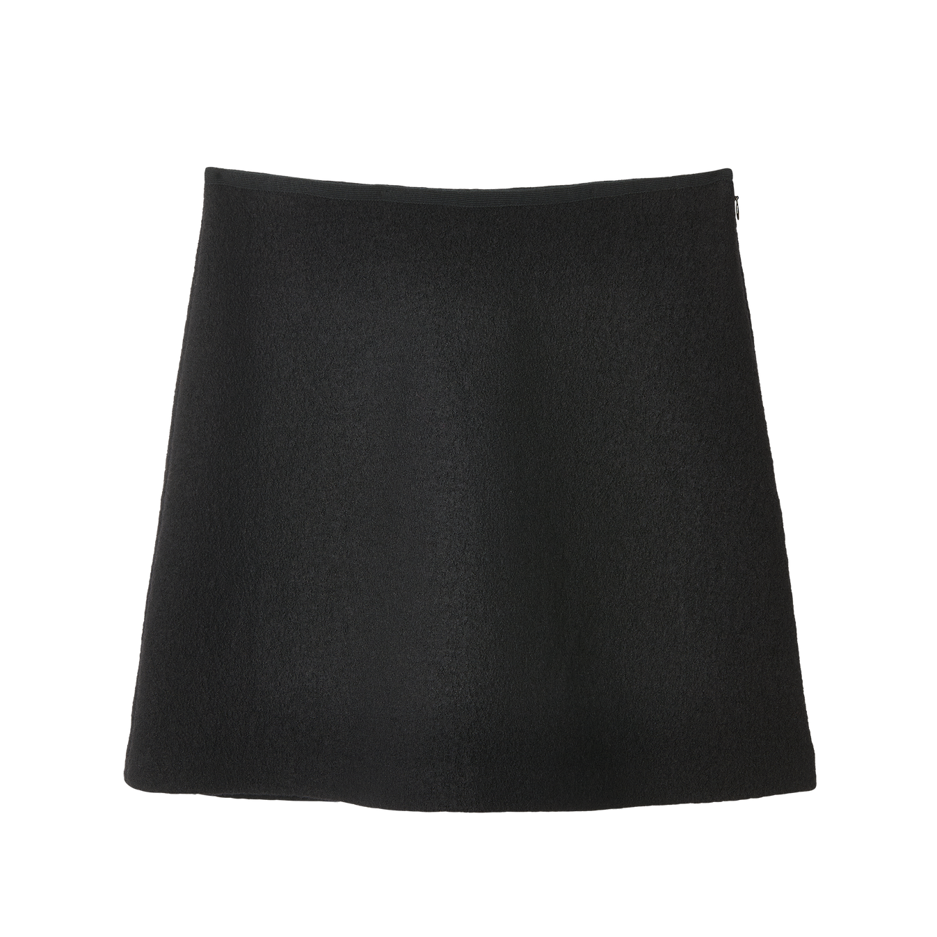 Romy Mini Skirt: Boiled Wool, Black