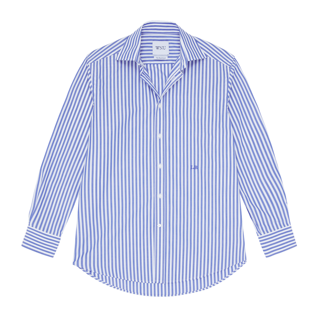 The Boyfriend: Poplin, Royal Blue stripe 