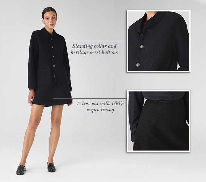 St James Jacket: Boiled Wool, Black