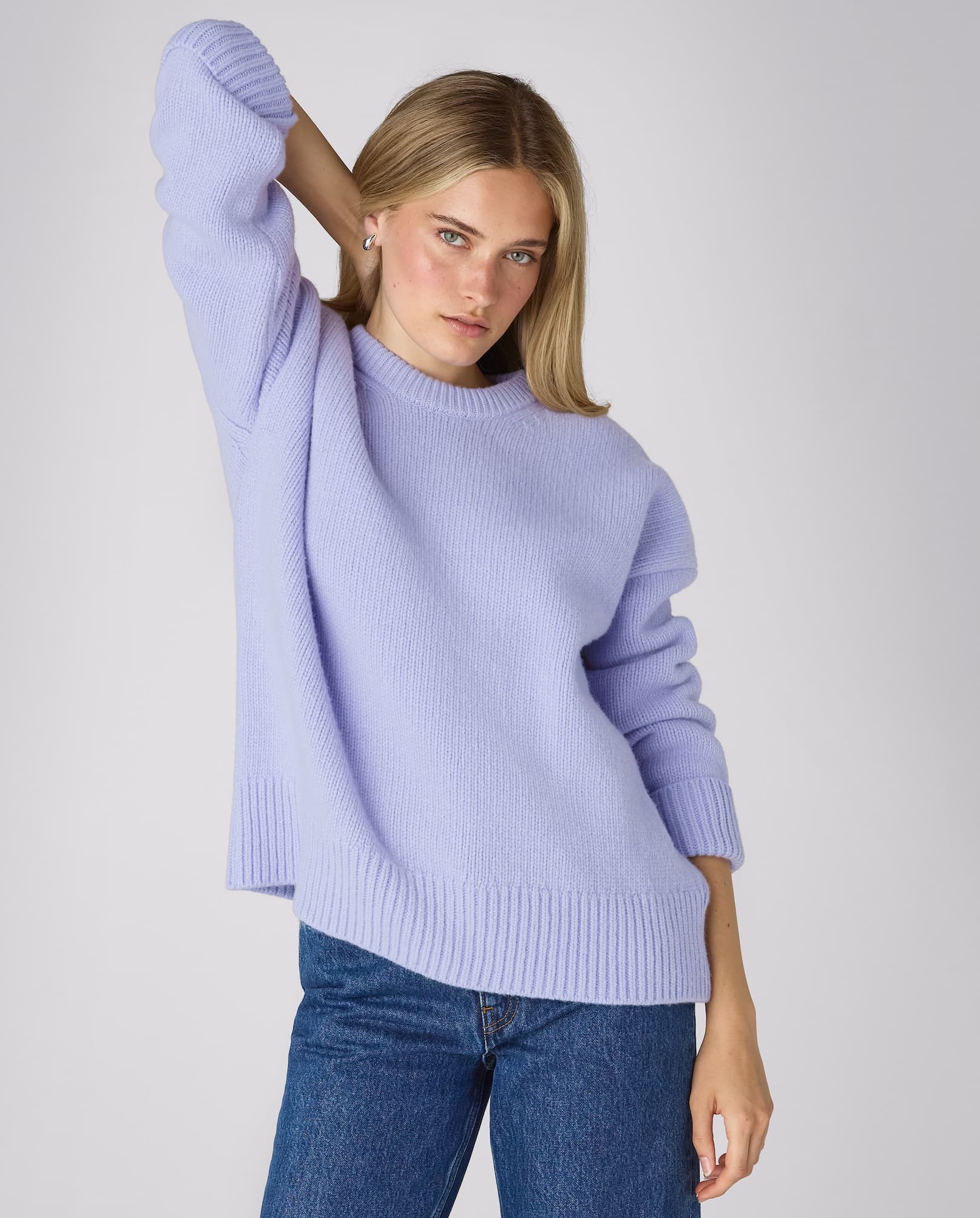 Cornwall Jumper: Wool, Icy Blue