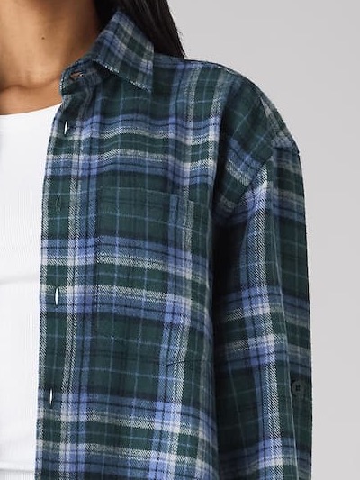 The Oversized: Thick Brushed, Blue and Green Check