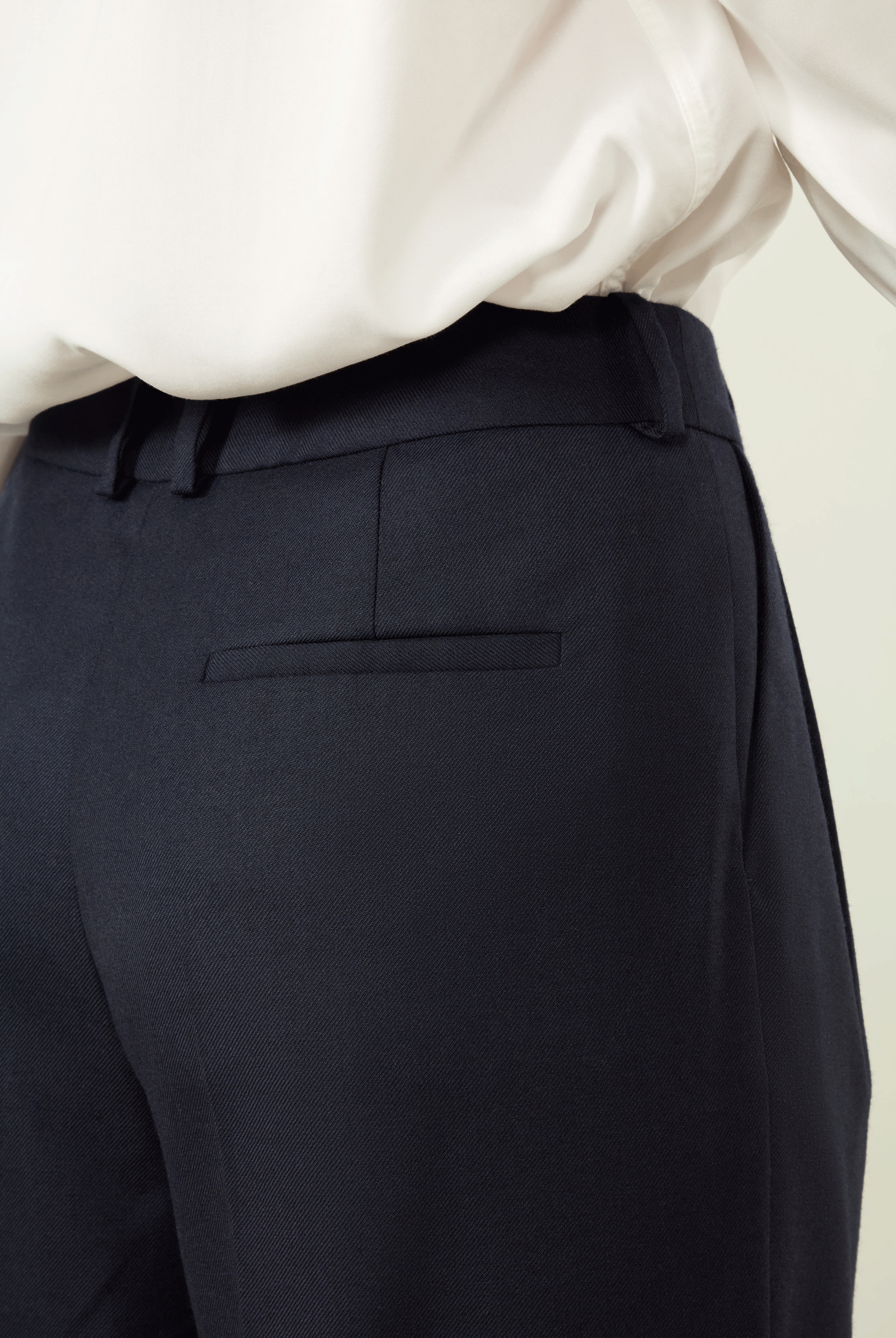 The Rampling Trouser: Wool, Navy Blue