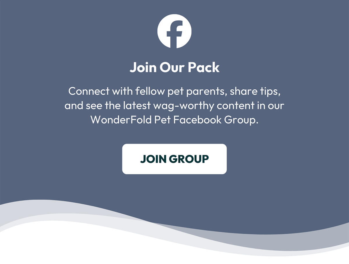 Facebook | Join Our Pack - Connect with fellow pet parents, share tips, and see the latest way-worthy content in our WonderFold Pet Facebook Group. | JOIN GROUP