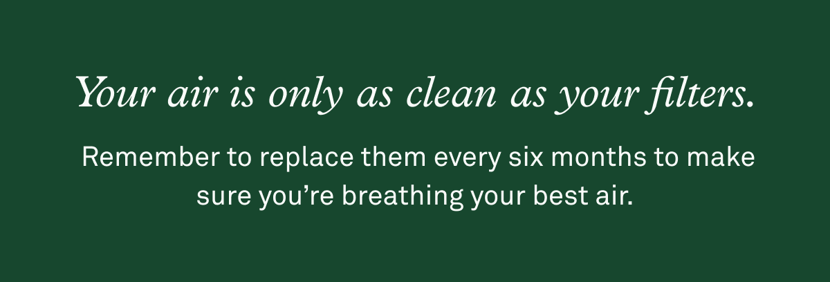 Your air is only as clean as your filters