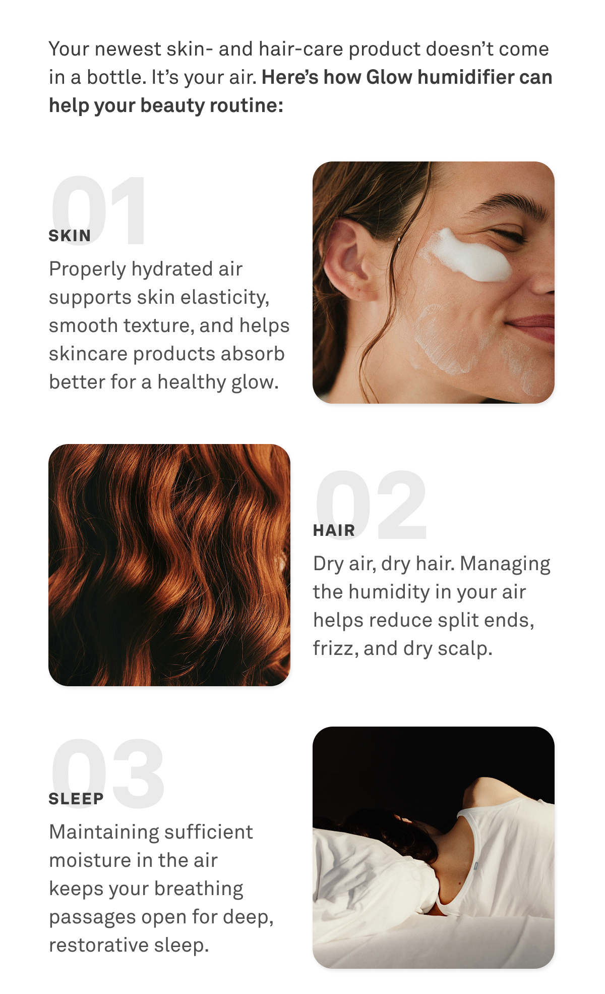 Your newest skin and hair care product doesn't come in a bottle. It's your air. Here's how Glow humidifier can help your beauty routine