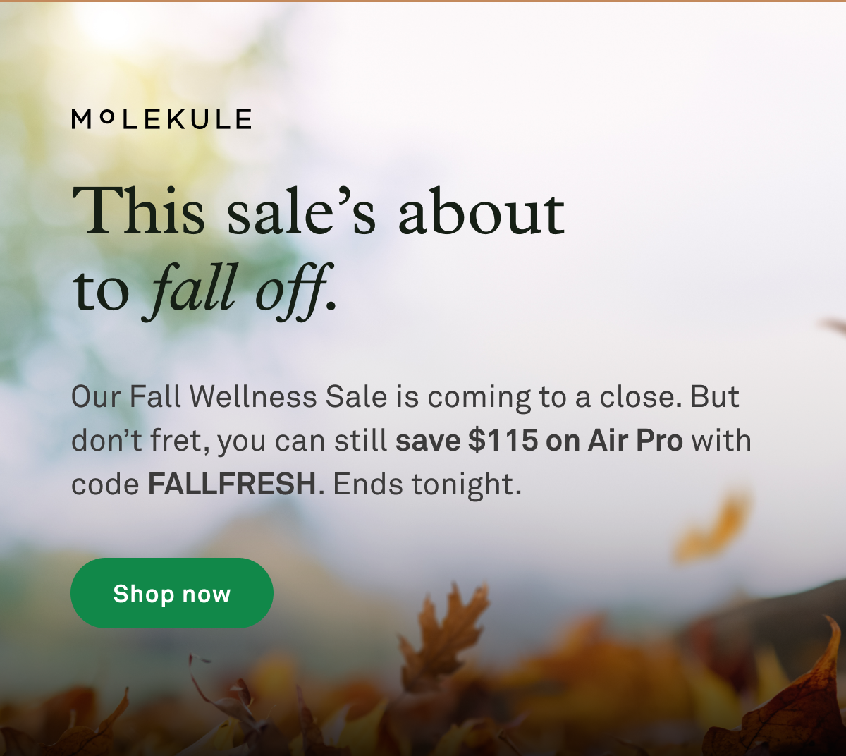 Our Fall Wellness Sale is coming to a close. Use code FALLFRESH to save $115 on Air Pro. Ends tonight Our Fall Wellness Sale is coming to a close. Use code FALLFRESH to save $115 on Air Pro. Ends tonight