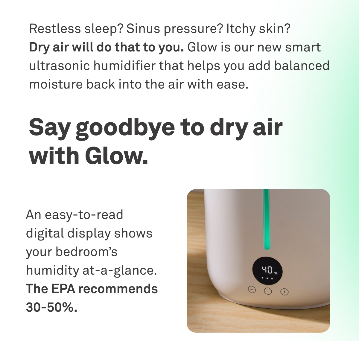 Say goodbye to dry air with Glow