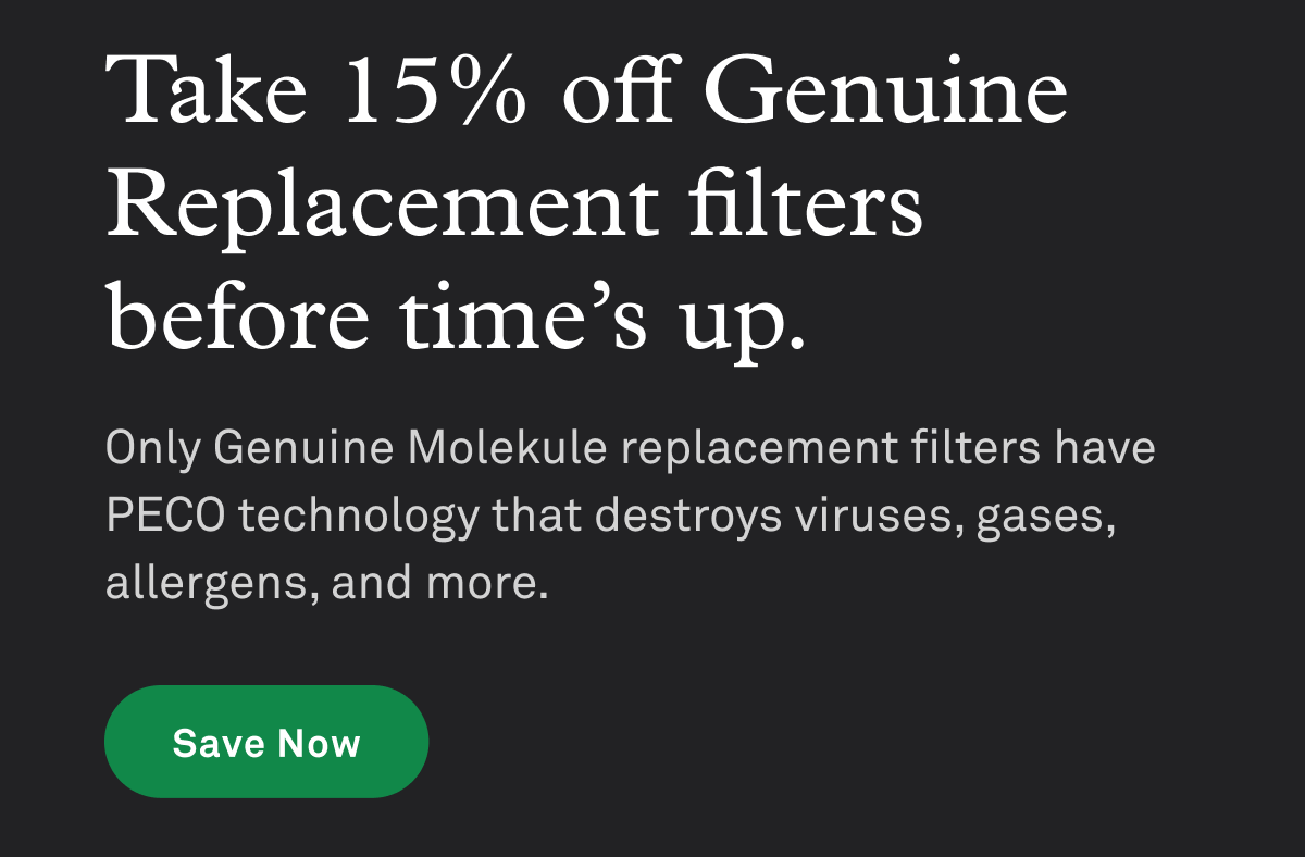 Save 15% off genuine replacement filters before time's up