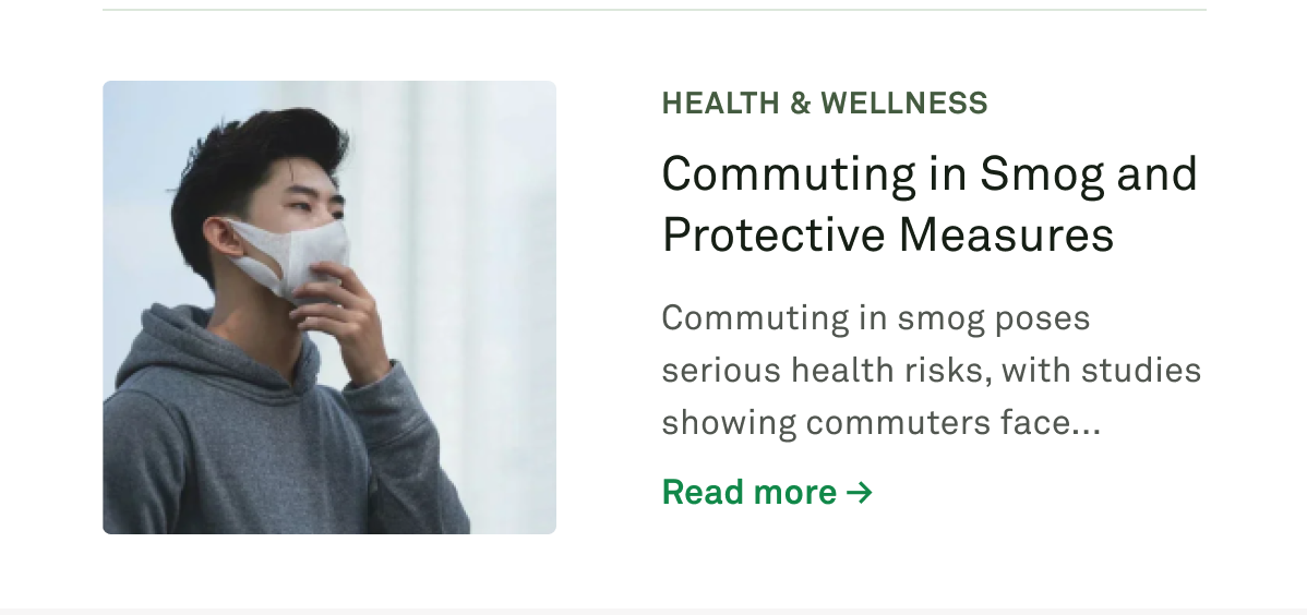 Commuting in Smog and Protective Measures