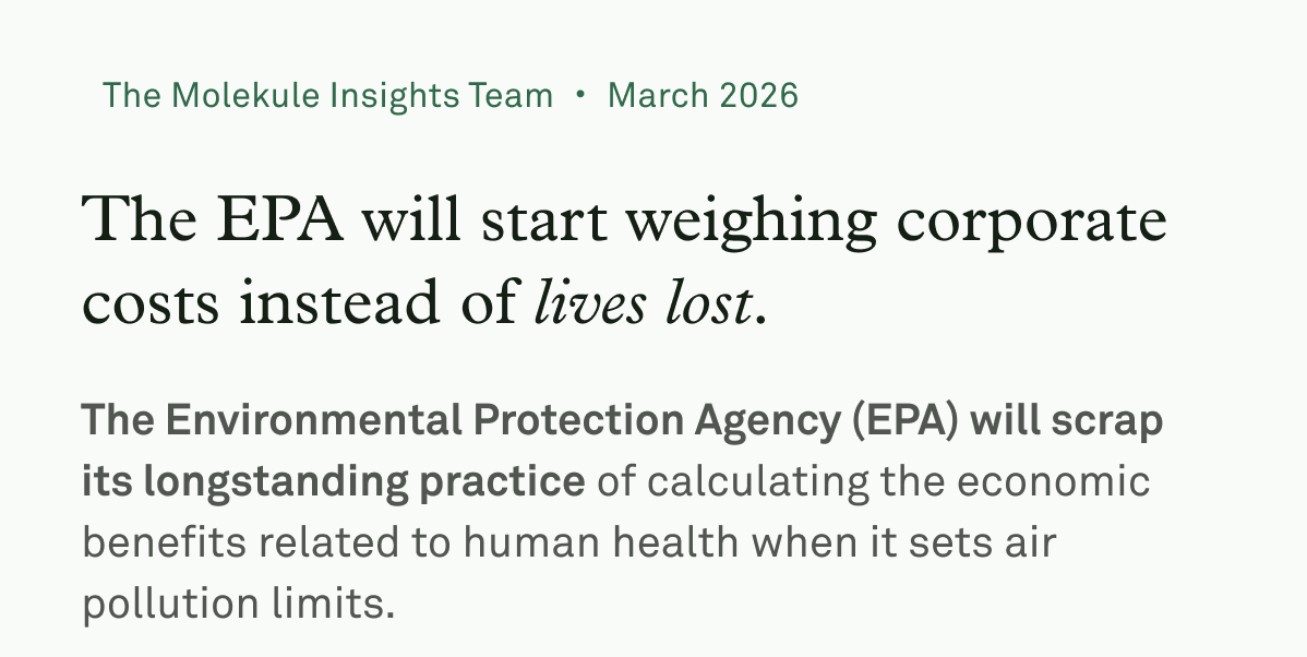The EPA will start weighing corporate costs instead of lives lost
