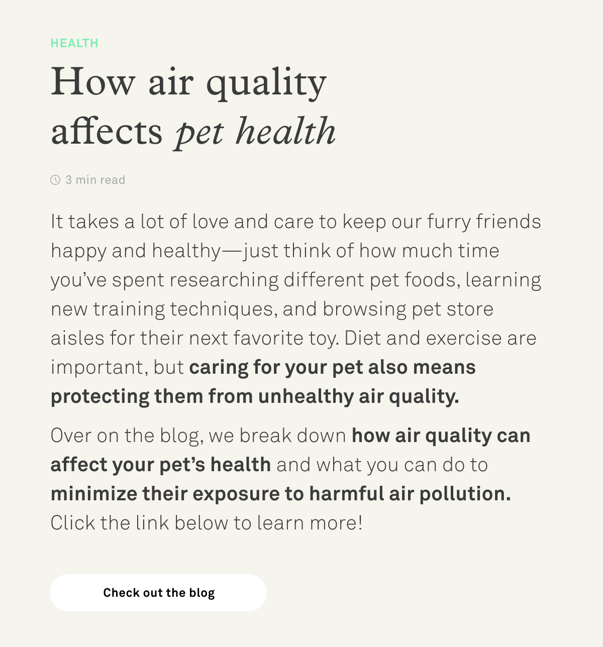 Inside Learn how air quality affects our pets Molekule