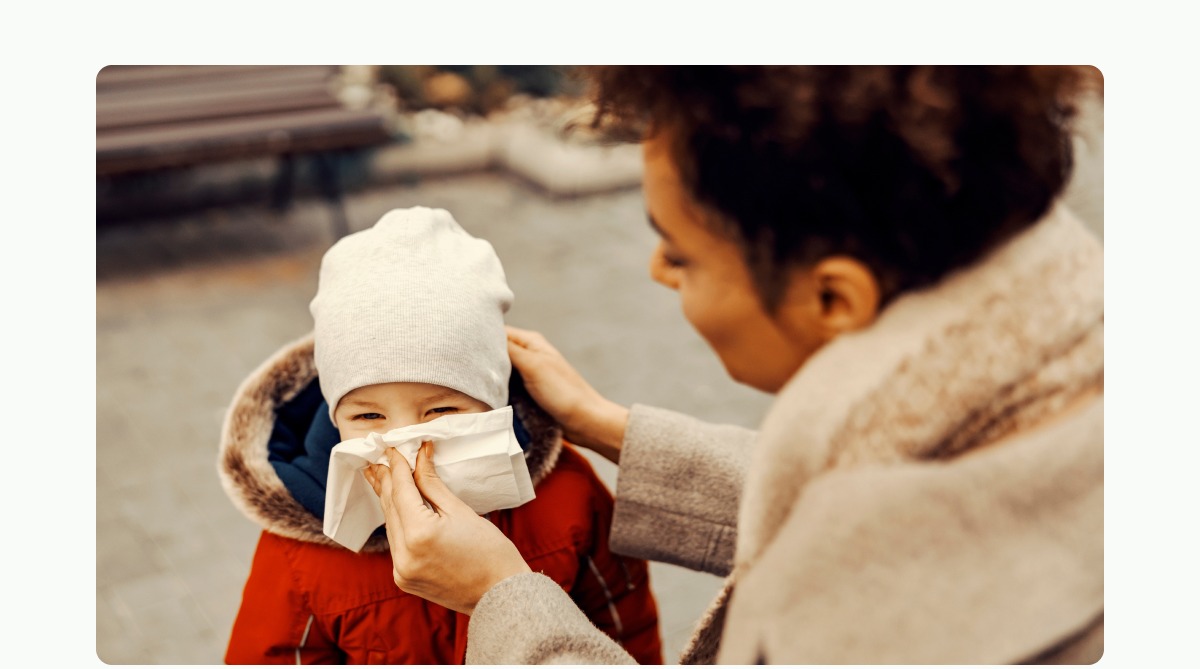 Image of child who is sick