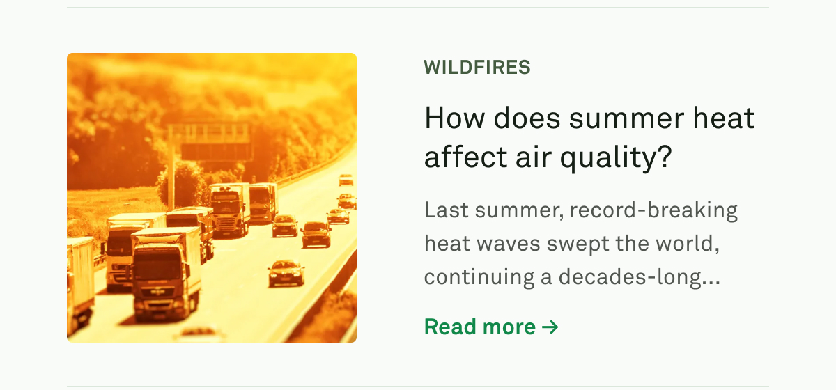 How does summer heat affect air quality?