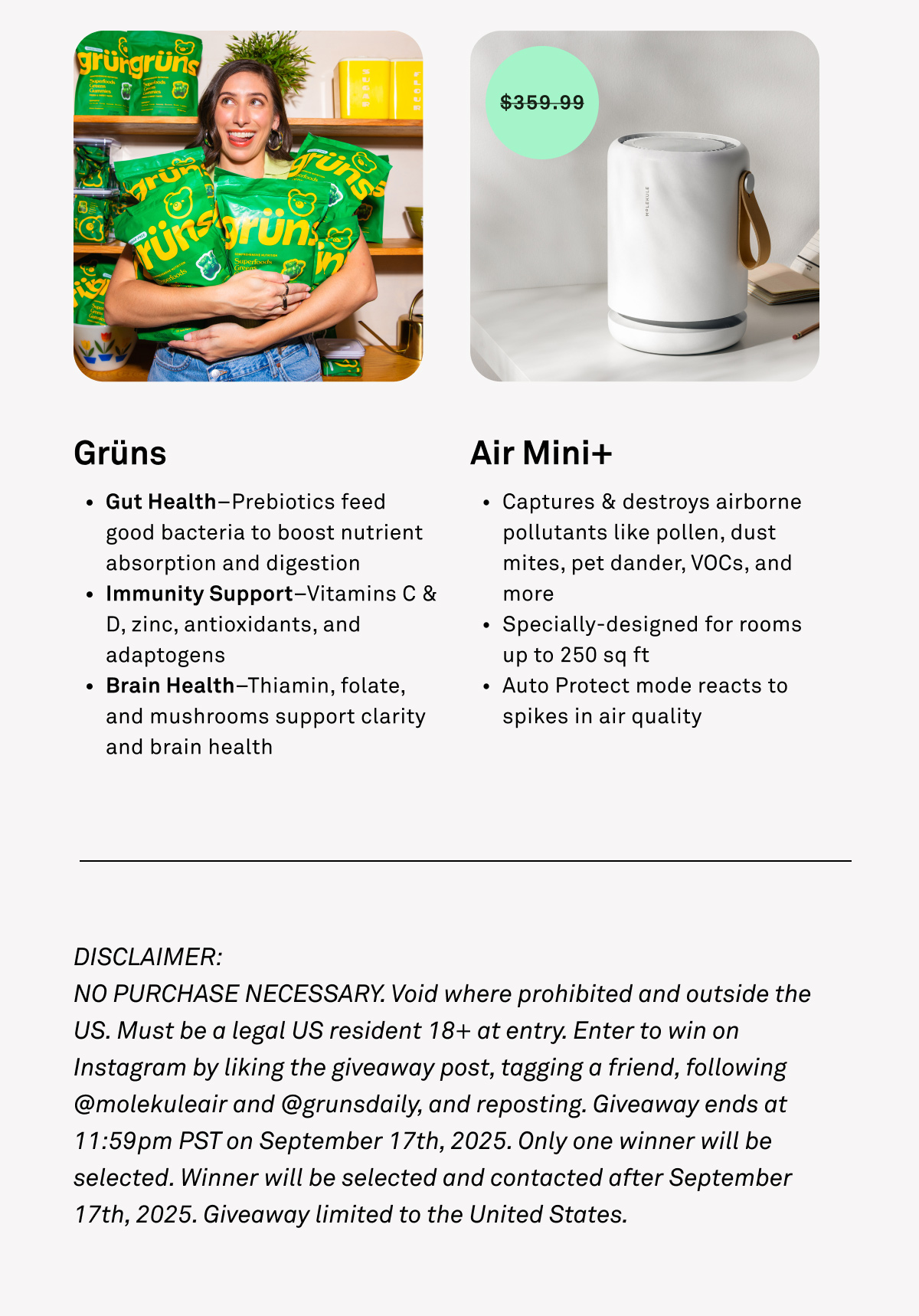 Grüns and Air Mini+ Grüns and Air Mini+