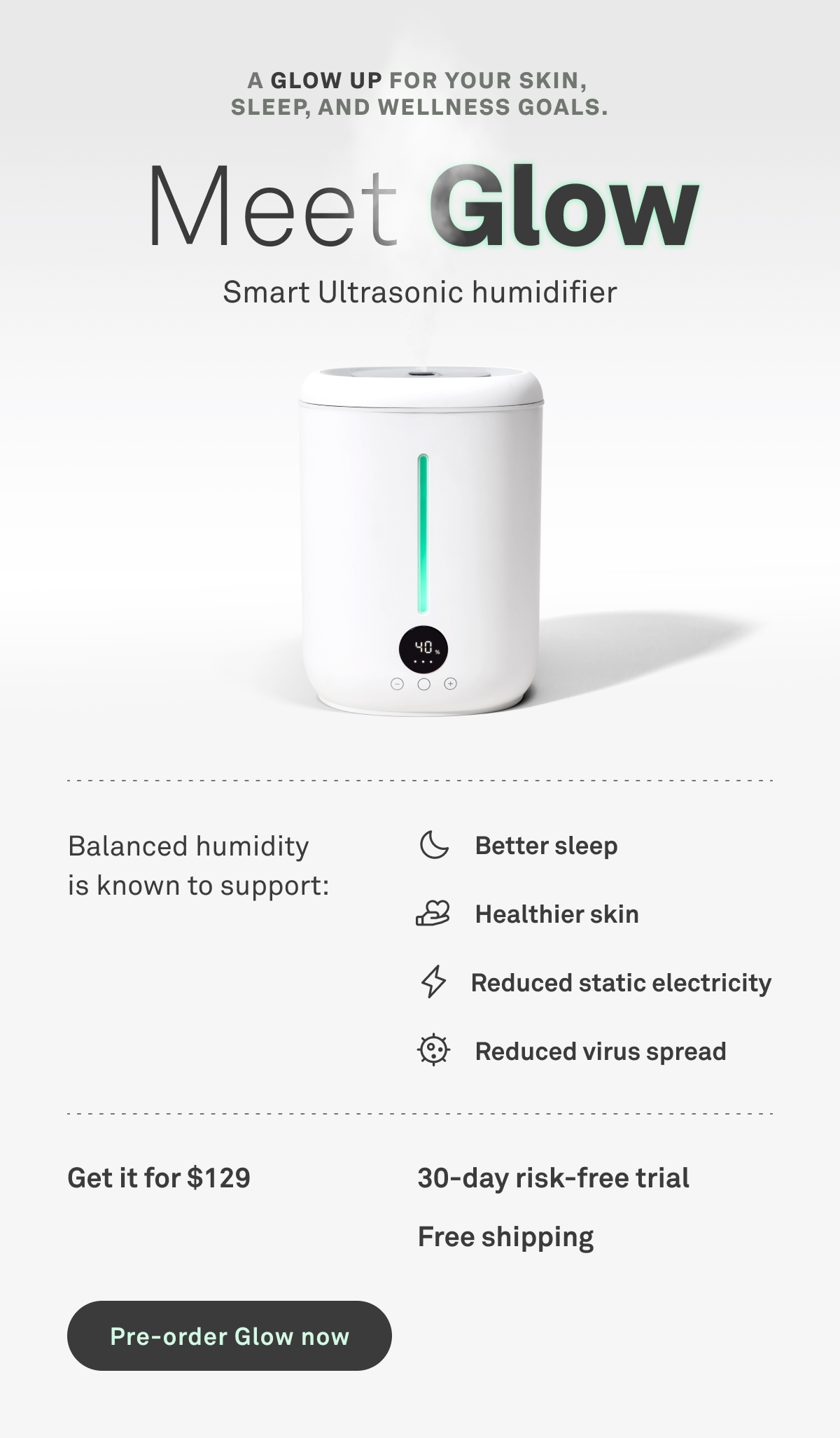 Meet Glow: Smart Ultrasonic Humidifier