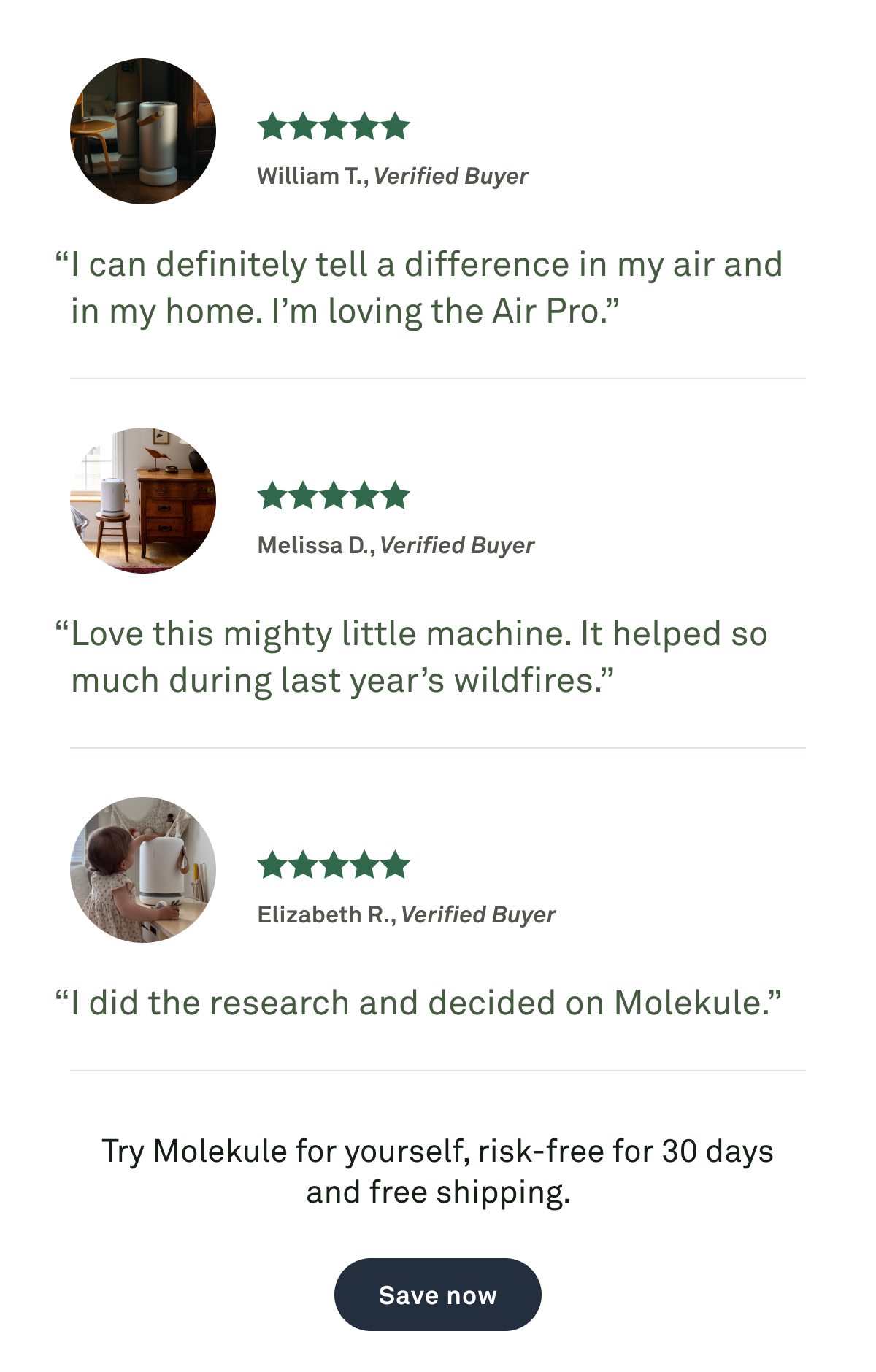 "I can definitely tell a difference in my air and in my home. I'm loving the Air Pro"