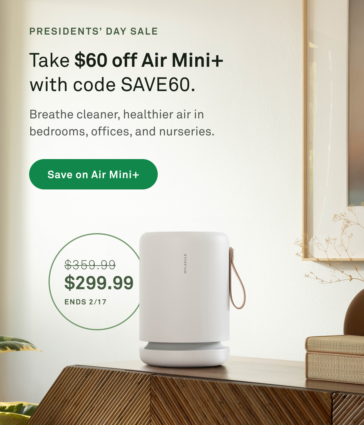 Take $60 off Air Mini+ with code SAVE60
