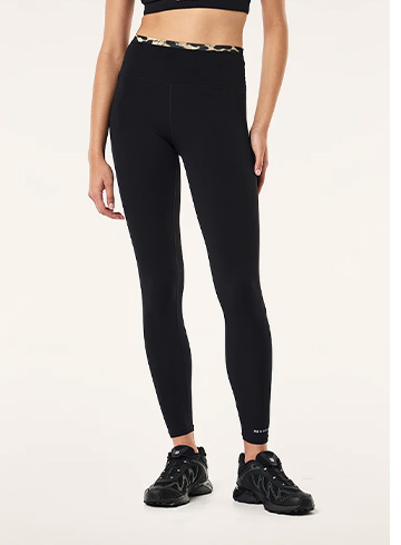 Vita full length legging in black & leopard