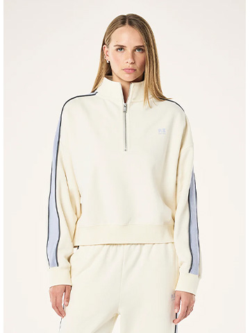 Align zip neck sweat in whisper white