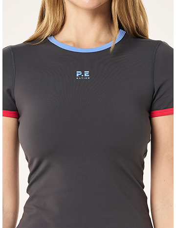 Soft luxe short sleeve tee in gunmetal