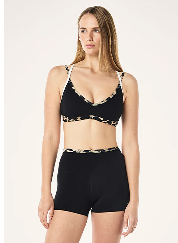 Paramount sports bra in black & leopard