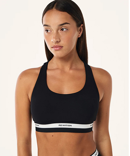 AVANT SPORTS BRA IN BLACK & WHISPER WHITE